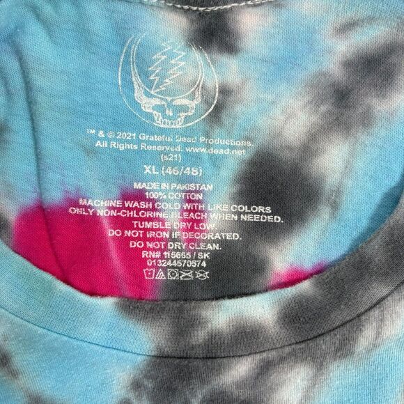 Grateful Dead Tie Dye Shirt With Dancing Bears Mens X-Large Pink Blue Yellow - Picture 5 of 6